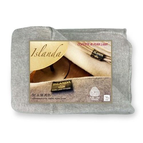 ICELAND BLANKET aus echter reiner Schurwolle weich und warm GREY Melange