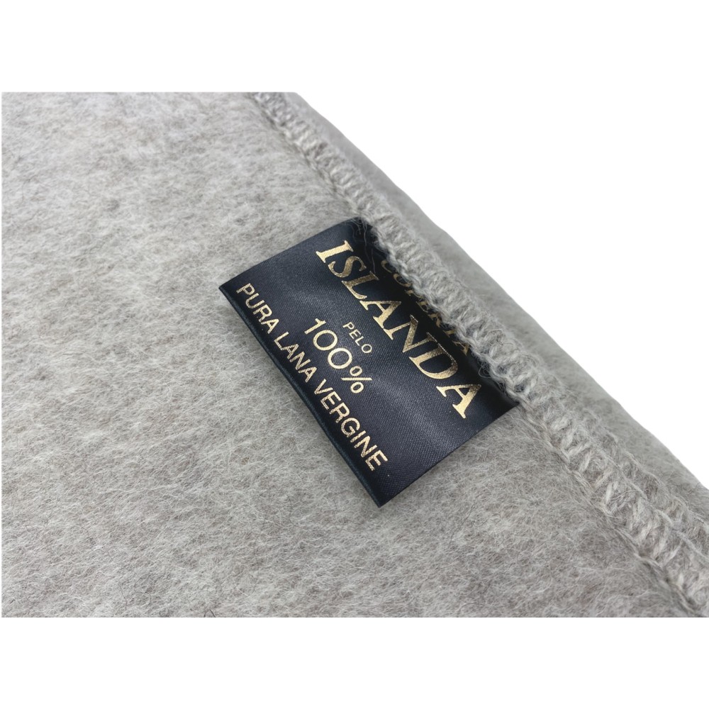 ICELAND BLANKET in genuine pure virgin WOOL soft and warm GREY Melange