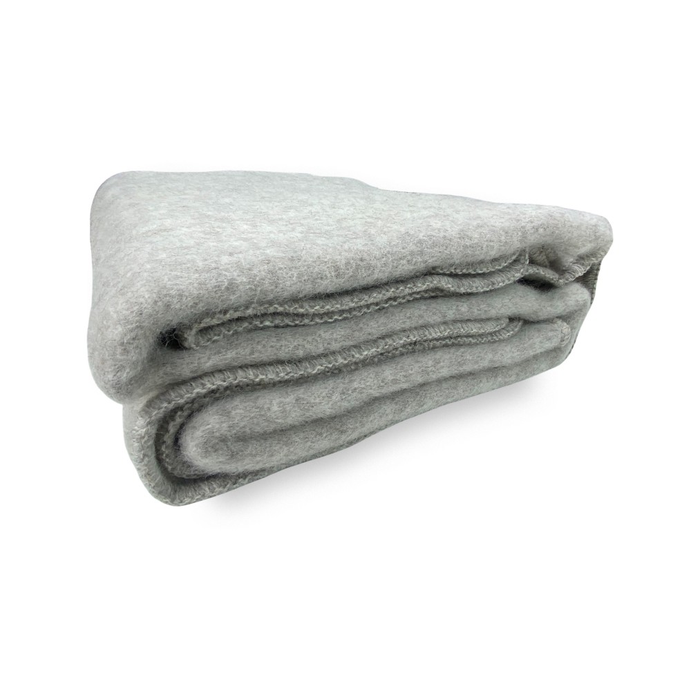COPERTA ISLANDA in vera pura LANA vergine  morbida e calda GRIGIO Melange