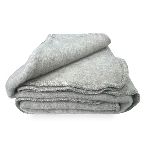 COPERTA ISLANDA in vera pura LANA vergine  morbida e calda GRIGIO Melange