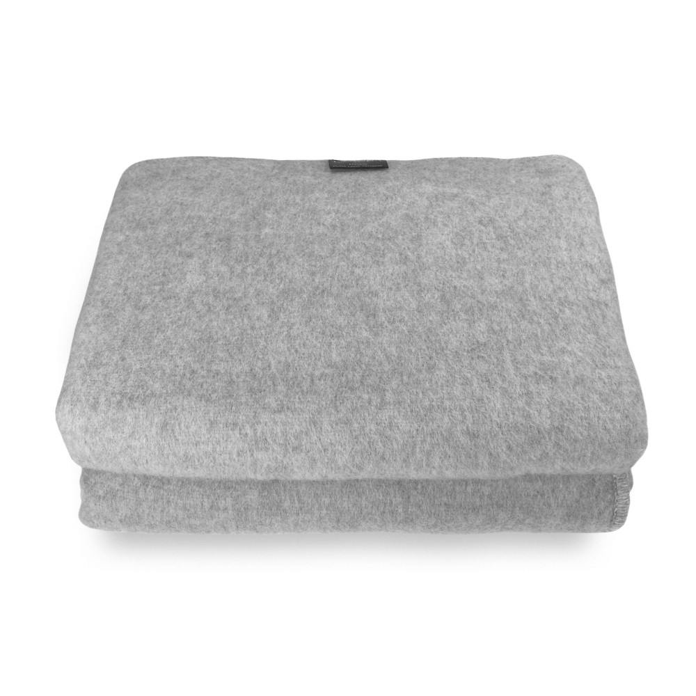 ICELAND BLANKET in genuine pure virgin WOOL soft and warm GREY Melange