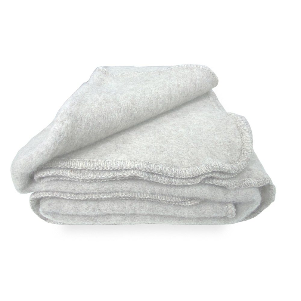 ICELAND BLANKET in genuine pure virgin WOOL soft and warm BEIGE Melange