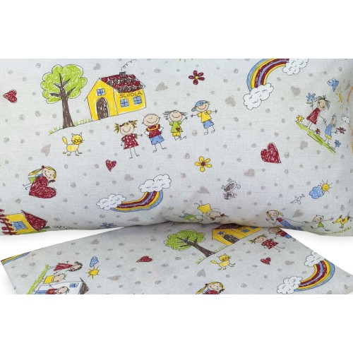 HOUSSE DE COUETTE MARIONNETTES ENFANTS garçons FAMILLE en pur coton