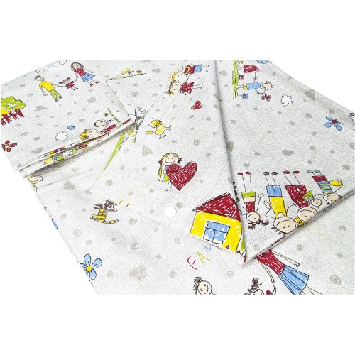 HOUSSE DE COUETTE MARIONNETTES ENFANTS garçons FAMILLE en pur coton