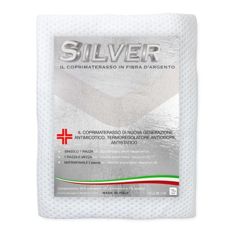 SILBER SILBERFASER MATRATZENAUFLAGE Made in Italy