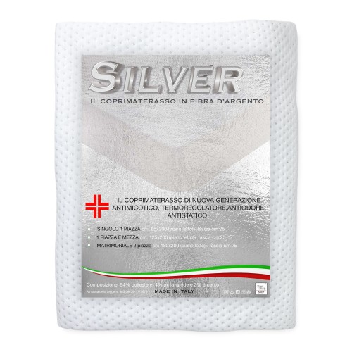 HOUSSE DE MATELAS en FIBRE D’ARGENT ARGENT Fabriqué en Italie