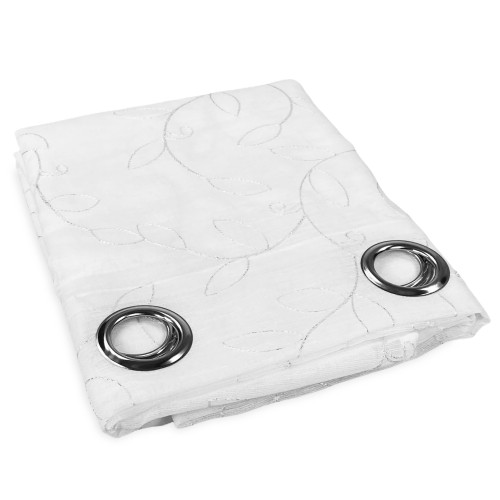 CORTINA NOEMI HOJA MODERNA bordado blanco cm. 140x290 milímetros