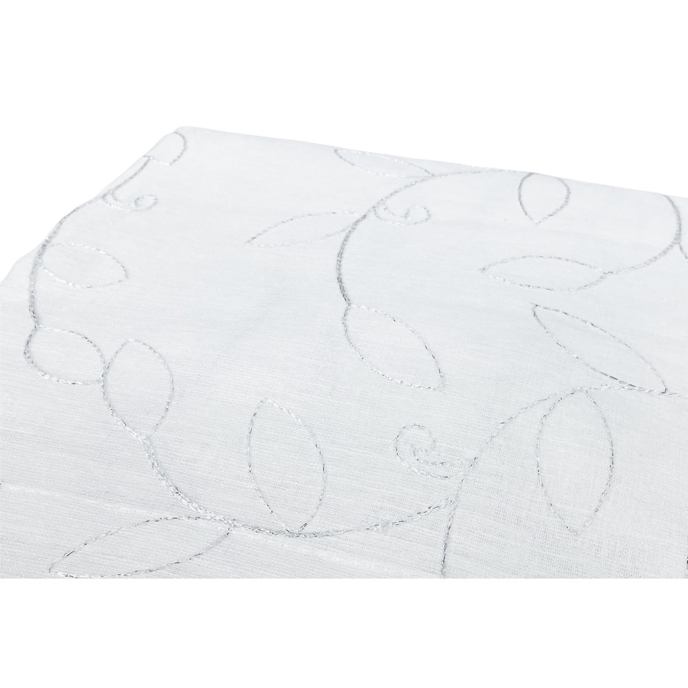 VORHANG NOEMI MODERN LEAF Stickerei weiß cm. 140x290 mm