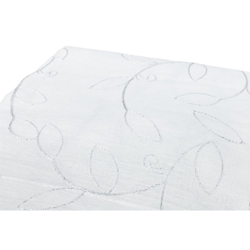 CURTAIN NOEMI MODERN LEAF embroidery white cm. 140x290 mm