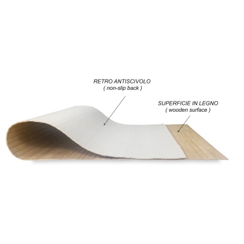 TAPPETO cucina WOODY © IN legno BAMBOO UNITO MIELE tutte le misure