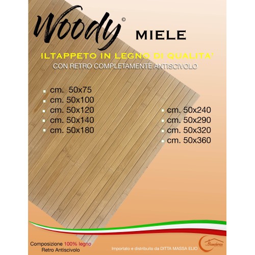 ALFOMBRA DE © COCINA AMADERADA en madera MIEL DE BAMBÚ MACIZA todos los tamaños