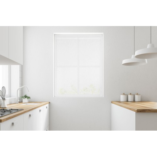 Pair of SIMPLY White Glass Curtains – Semi-transparent Bouclé Polyester