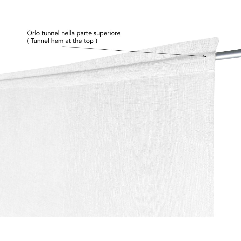 Pair of SIMPLY White Glass Curtains – Semi-transparent Bouclé Polyester
