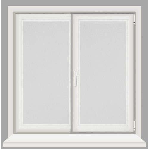 Pair of SIMPLY White Glass Curtains – Semi-transparent Bouclé Polyester