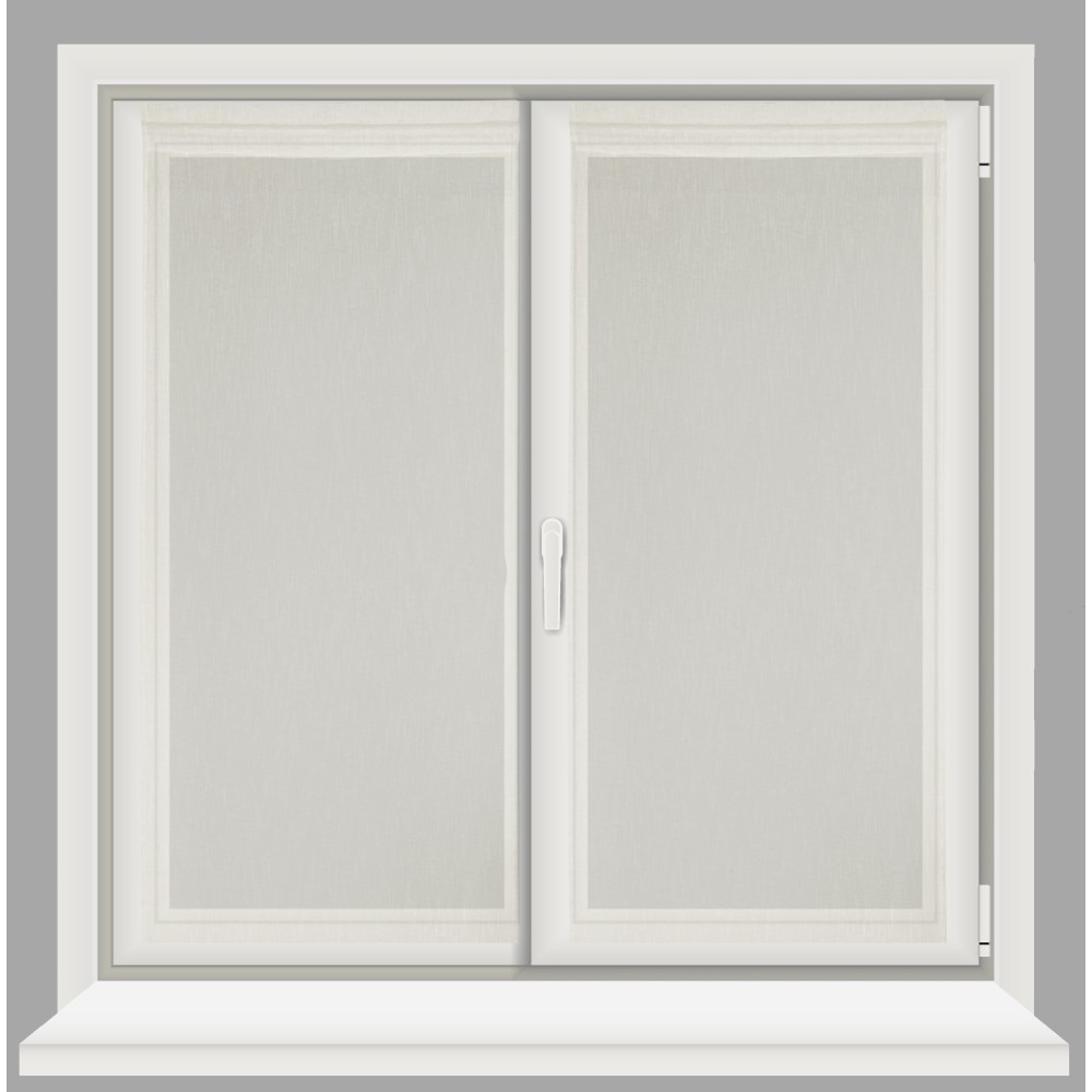 Par de cortinas de cristal beige SIMPLY – Poliéster Bouclè semitransparente