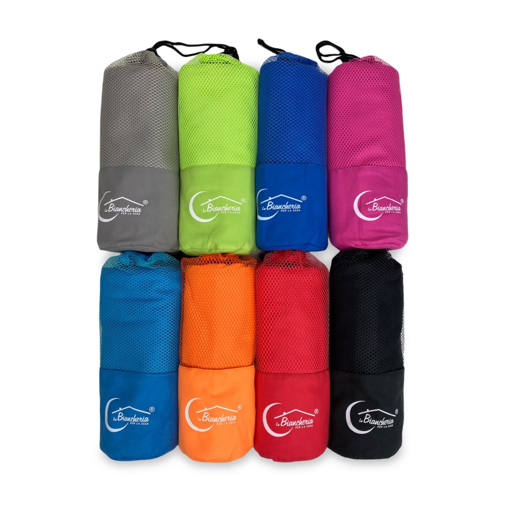 ROTES MIKROFASER-handtuch-SET 1+1 Gesicht und Gast