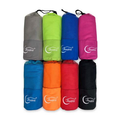 SERVIETTE DE PLAGE très douce MICROFIBRE couleur unie GRANDE TAILLE cm. 90X170