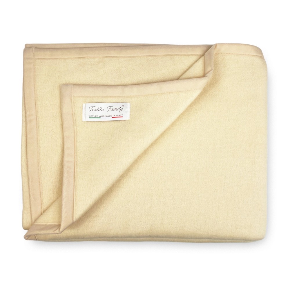BLANKET Lightweight summer SPRING Medium weight Modacrylic MADE in ITALY Beige