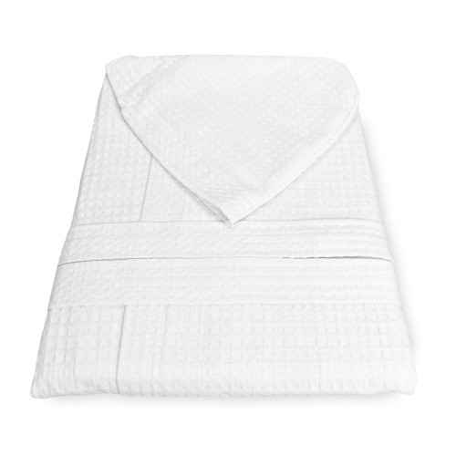 BEE Bee© Nest Bathrobe in Pure Cotton with Hood for Adults WHITE