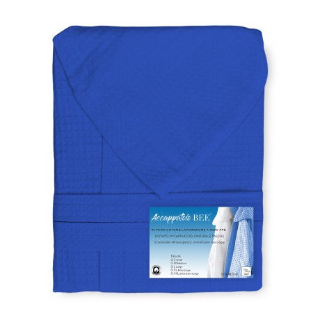 ACCAPPATOIO Nido Ape BEE© in Puro cotone con Cappuccio da Adulto BLUETTE 2