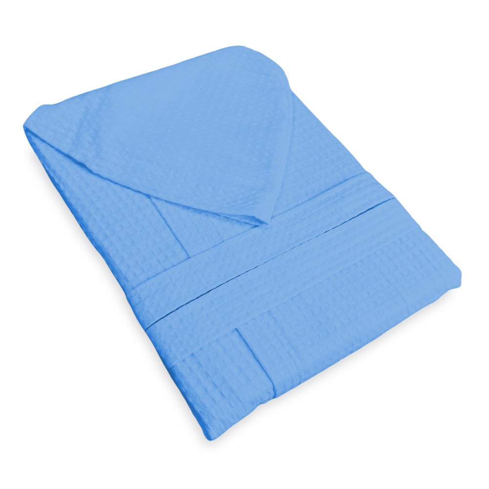 BEE Bee© Nest Bathrobe in Pure Cotton with Hood for Adults LIGHT BLUE