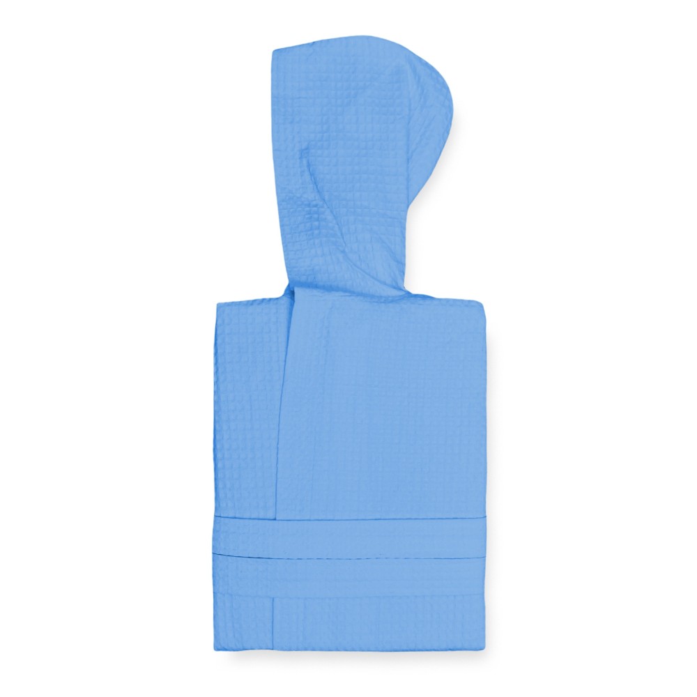 ACCAPPATOIO Nido Ape BEE© in Puro cotone con Cappuccio da Adulto AZZURRO