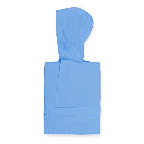 ACCAPPATOIO Nido Ape BEE© in Puro cotone con Cappuccio da Adulto AZZURRO