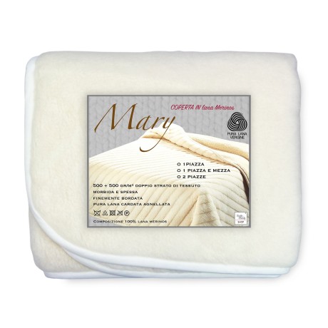 Blanket in pure merino virgin wool
