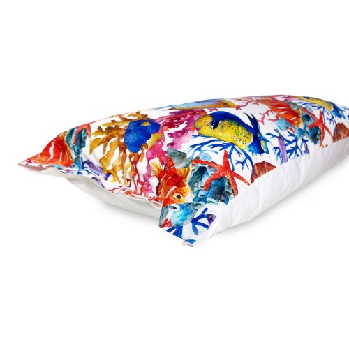 COPRIPIUMINO ACQUARIO Pesci Tropicali in Puro cotone Made in Italy