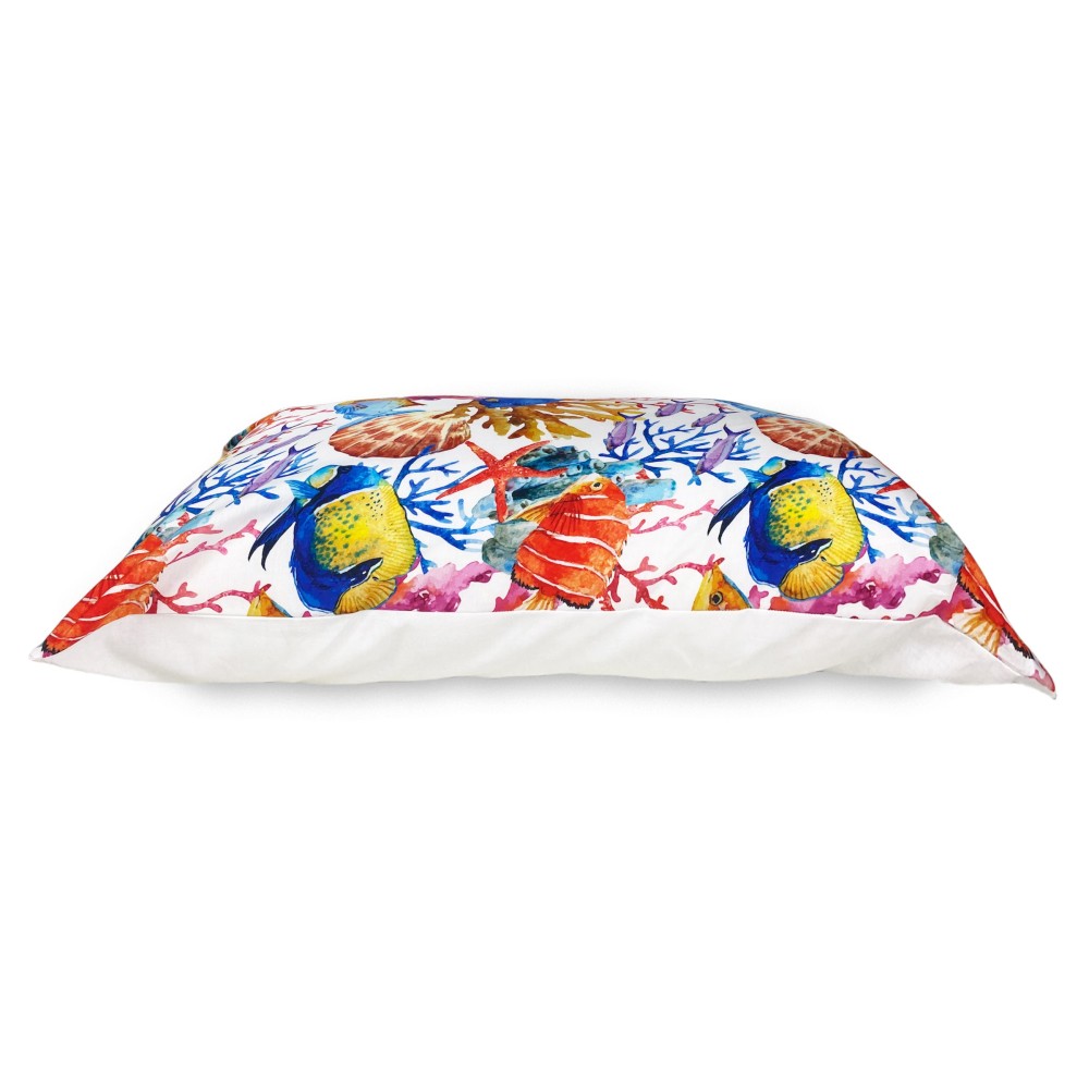 FUNDA NÓRDICA DE ACUARIO Peces tropicales de puro algodón Made in Italy