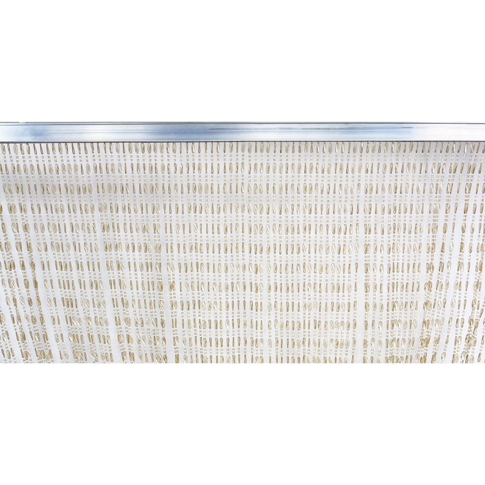 PABLO © CURTAIN with BEIGE anti-insect BEADS in anti-noise PVC with METAL rod