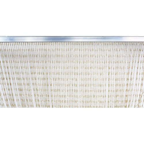 Cortina PABLO © con ABALORIOS anti-insectos BEIGE en PVC antirruido con varilla METÁLICA