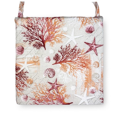 SOFT CHAIR COVER LONETA SEA SEA CORAL FABRIC RED CHAIR CUSHION