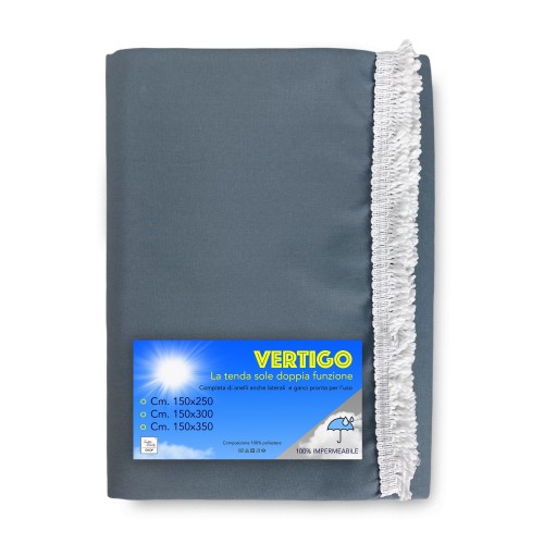 VERTIGO OUTDOOR AWNING GARDEN BALCONY GREY SOLID WATERPROOF AND WATER REPELLENT