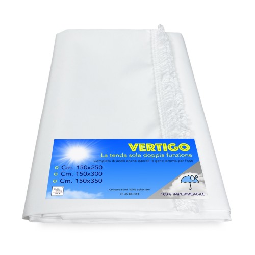 TENDA SOLE VERTIGO da esterno GIARDINO balcone BIANCO UNITO impermeabile e idrorepellente