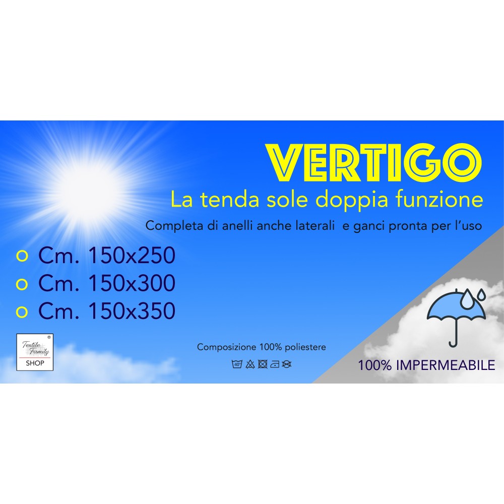 VERTIGO OUTDOOR AWNING GARDEN BALCONY WHITE UNITED WATERPROOF AND WATER REPELLENT