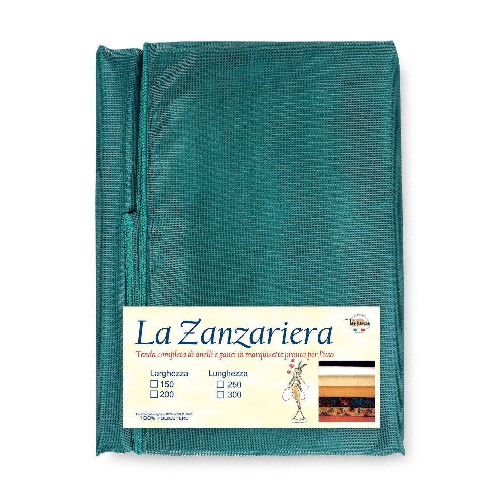 Tenda a rete zanzariera marquisette verde unito di qualità extra