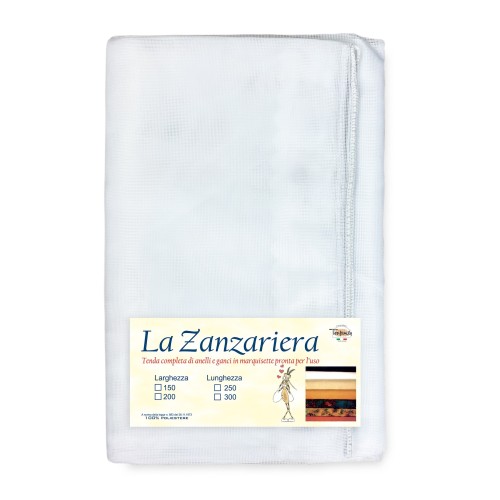 Tenda a rete zanzariera marquisette bianca unito di qualità extra