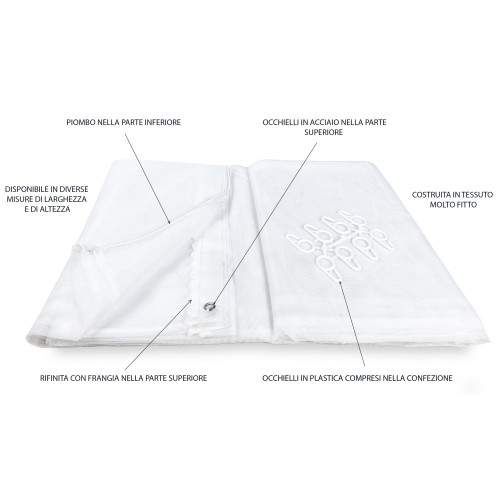 Cortina de mosquitera marquesina blanca lisa de calidad extra