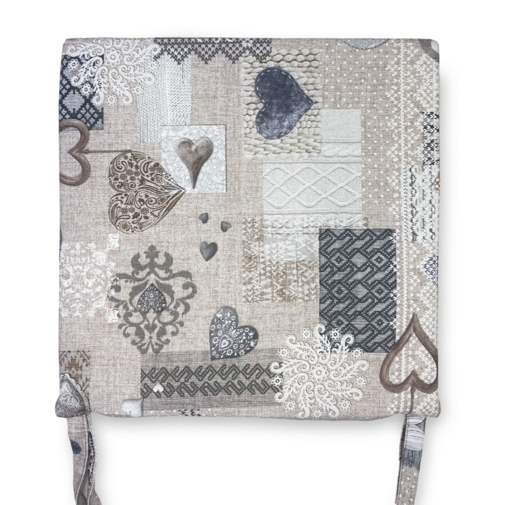 WEICHER STUHLBEZUG Tiroler LONETA STOFF SHABBY Beige STUHLKISSEN mit abnehmbarem Bezug