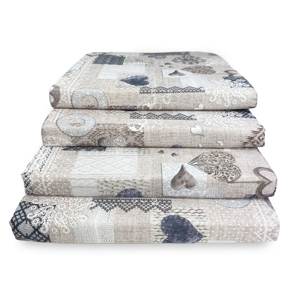 SOFT CHAIR COVER Tyrolean LONETA FABRIC SHABBY Beige CHAIR CUSHION with removable cover