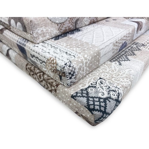 COPRISEDIA morbidone TESSUTO LONETA Tirolese SHABBY Beige CUSCINO SEDIA sfoderabile
