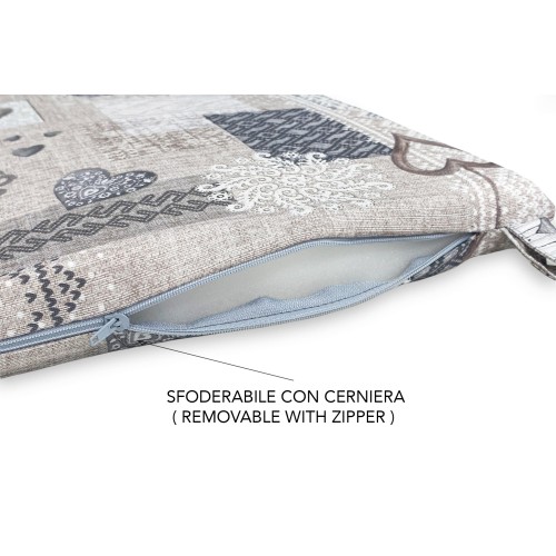 WEICHER STUHLBEZUG Tiroler LONETA STOFF SHABBY Beige STUHLKISSEN mit abnehmbarem Bezug