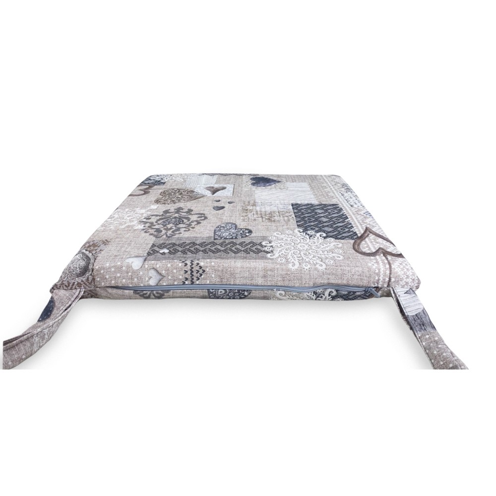 WEICHER STUHLBEZUG Tiroler LONETA STOFF SHABBY Beige STUHLKISSEN mit abnehmbarem Bezug