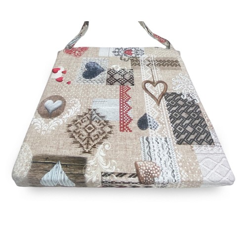 SOFT CHAIR COVER Tyrolean LONETA FABRIC SHABBY Red CHAIR CUSHION WITH REMOVABLE COVER