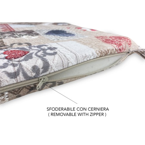WEICHER STUHLBEZUG Tiroler LONETA STOFF SHABBY Red STUHLKISSEN MIT ABNEHMBAREM BEZUG