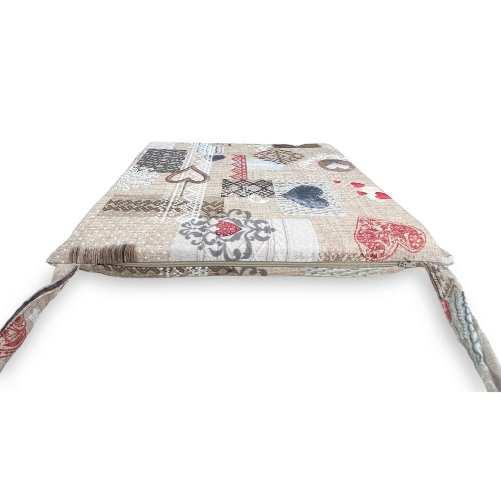 COPRISEDIA morbidone TESSUTO LONETA Tirolese SHABBY Rosso CUSCINO SEDIA sfoderabile