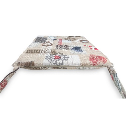 COPRISEDIA morbidone TESSUTO LONETA Tirolese SHABBY Rosso CUSCINO SEDIA sfoderabile