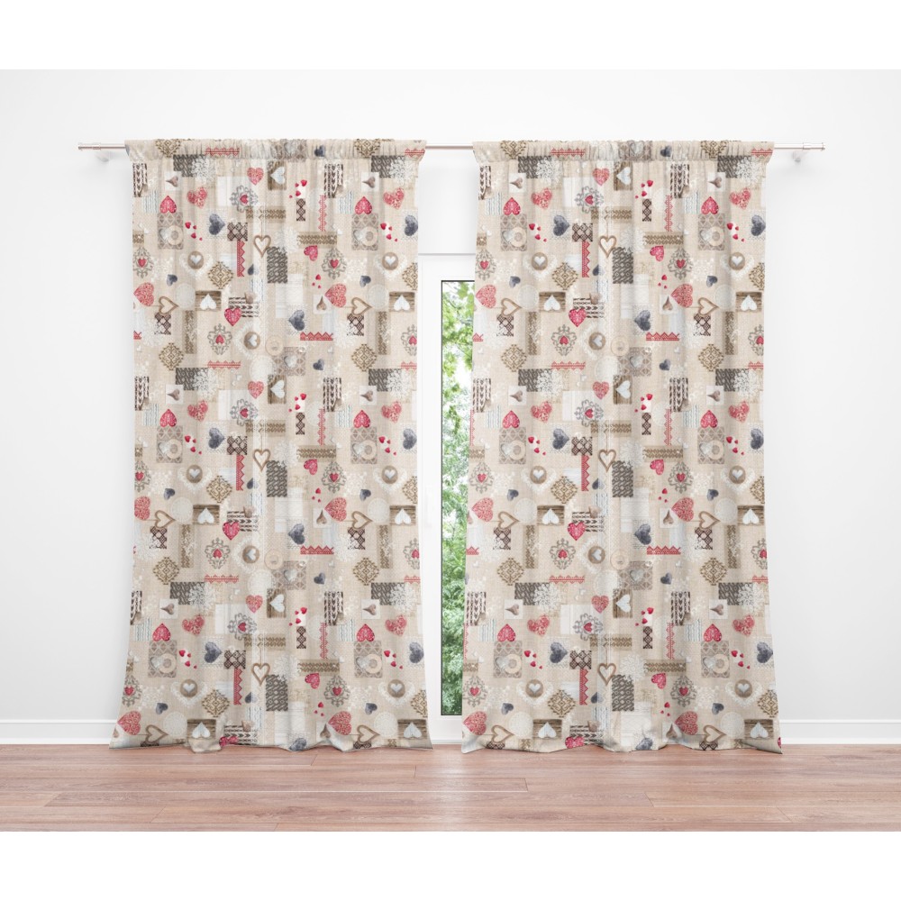 TIENDA SHABBY rojo cm.150X280 Tirolina hecha MADE in ITALY