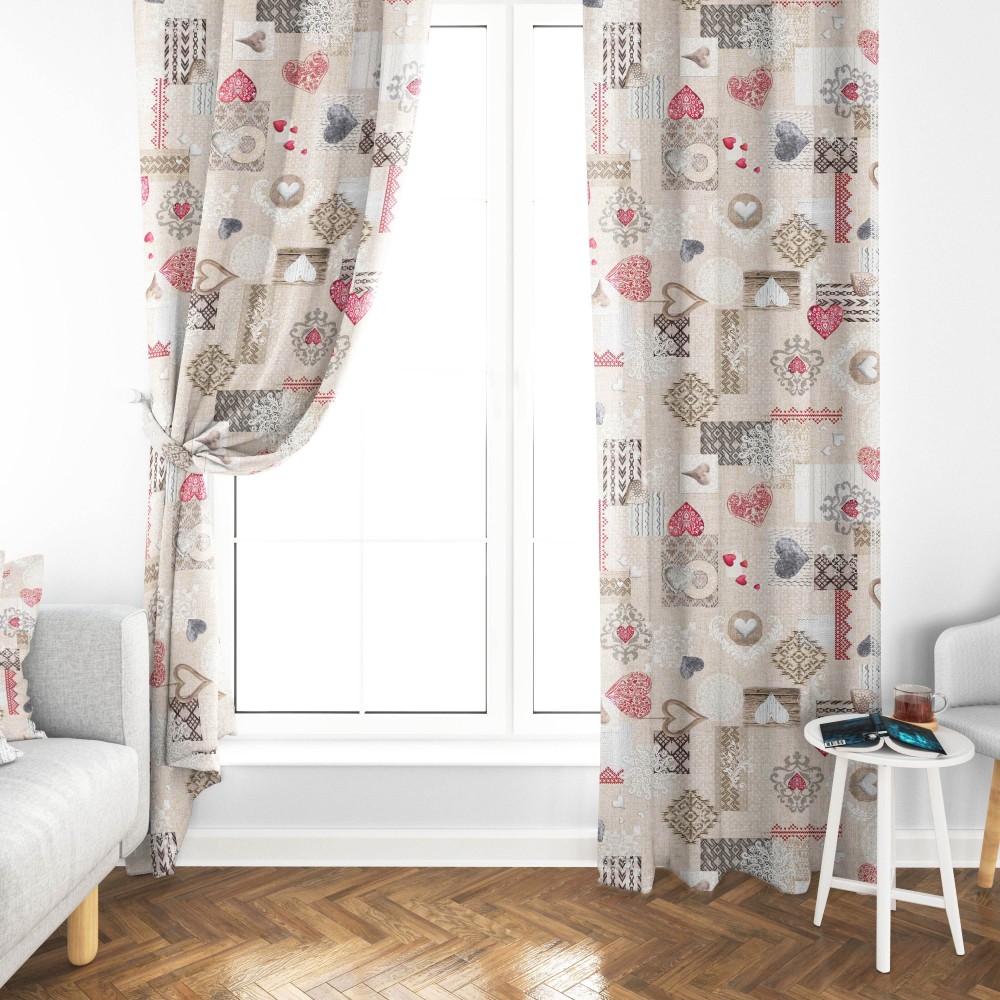 TIENDA SHABBY rojo cm.150X280 Tirolina hecha MADE in ITALY